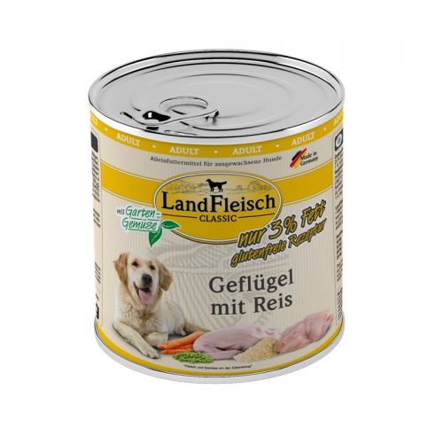 Landfleisch Dog Classic Geflügel mit Reis & Gartengemüse extra mager 800g
